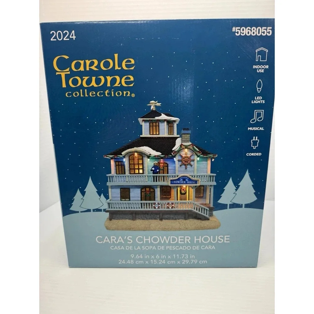 Carole Towne Cara's Chowder House Christmas Village Illuminated Musical 2024 NIB